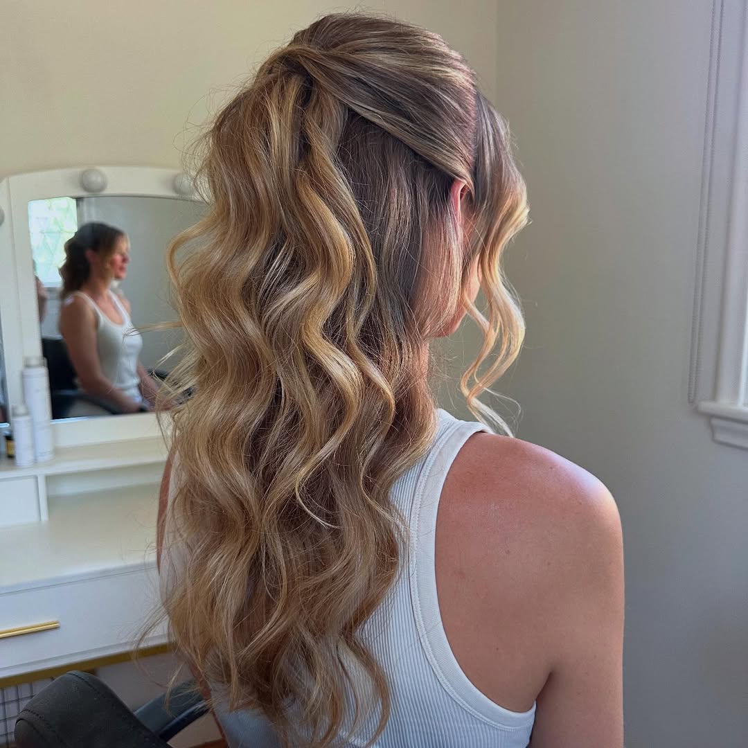 Glamorous Half Up Waves For Summer
