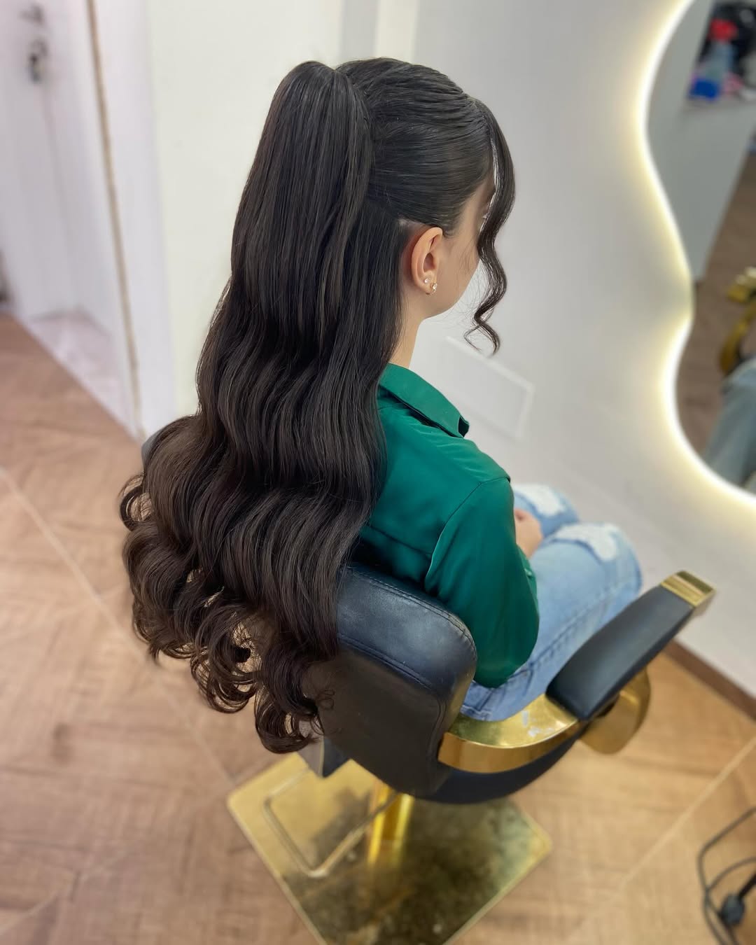 Glamorous High Ponytail With Wavy Extensions