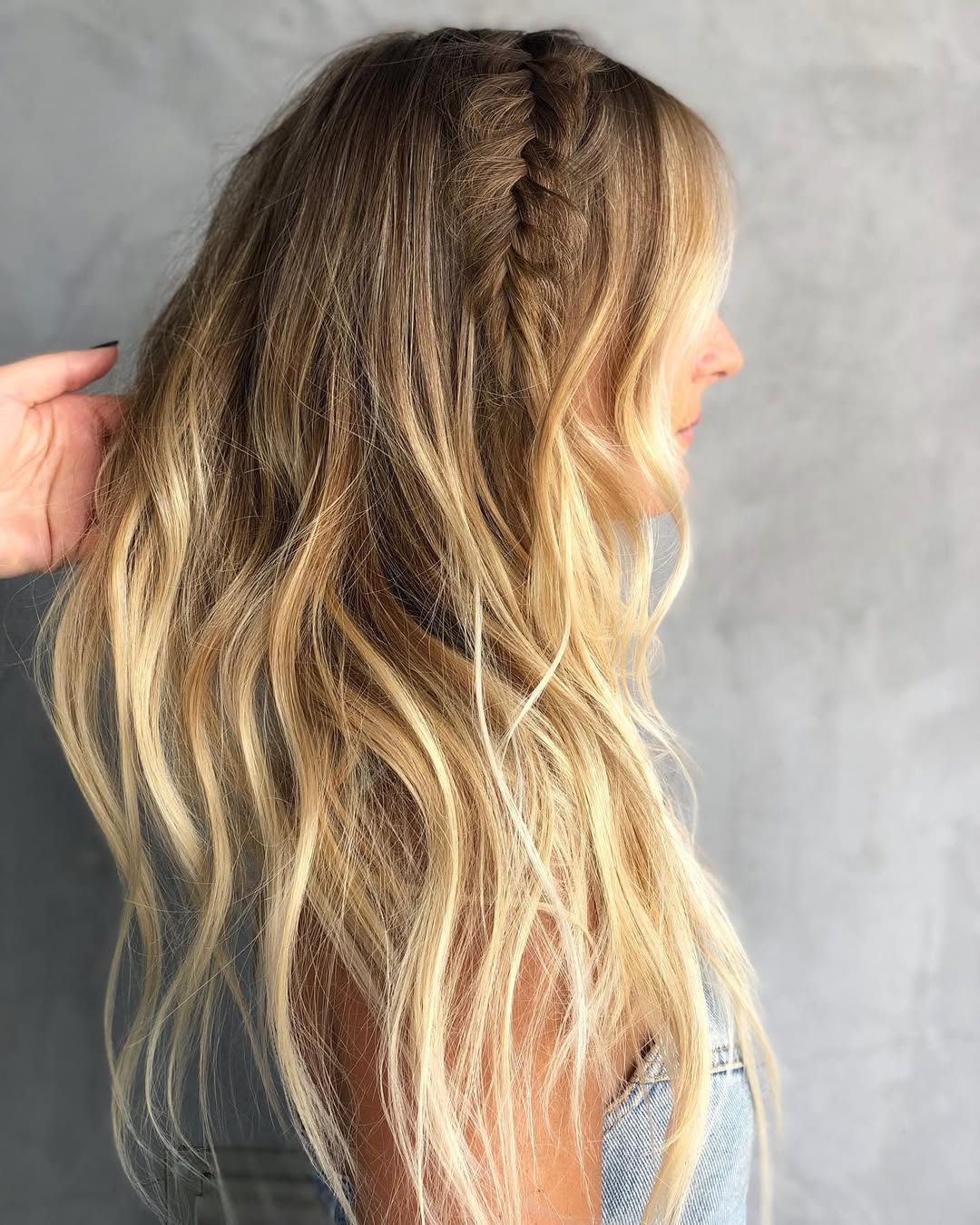 Golden Blonde Waves With Headband Braid