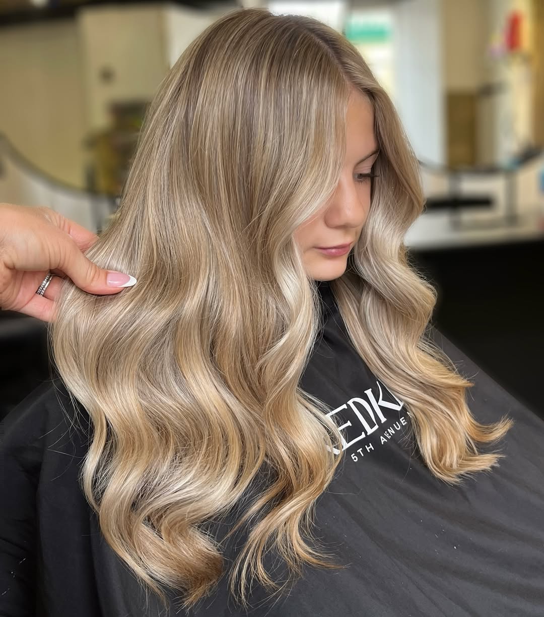 Golden Blonde Waves With Subtle Face Frame
