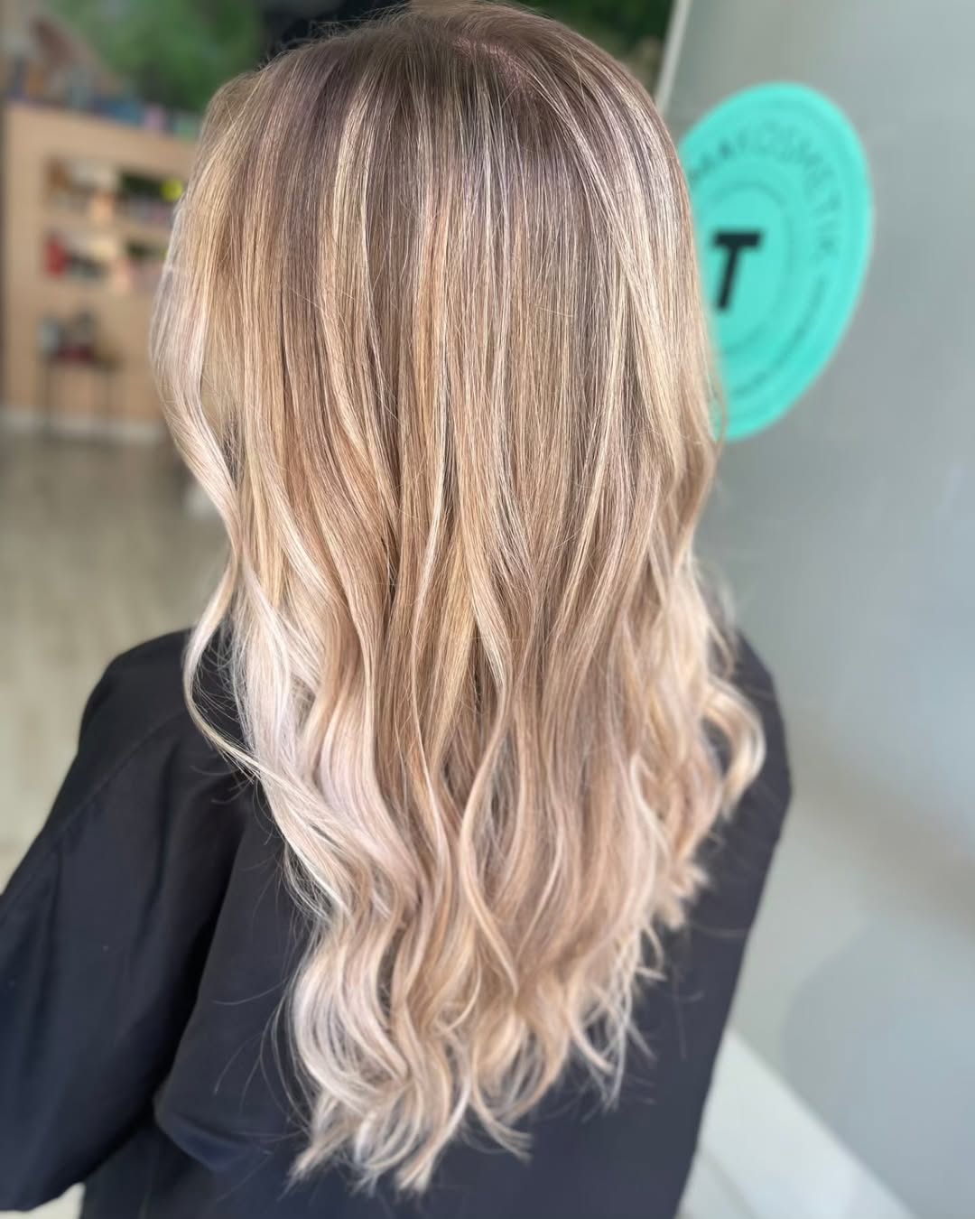 Golden Blonde Waves With Subtle Shadow Root