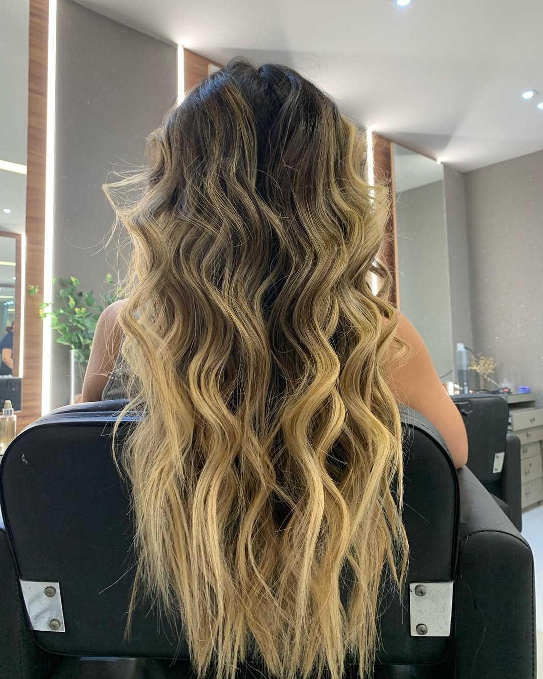 Golden Hour Ombre Waves With Shadow Root