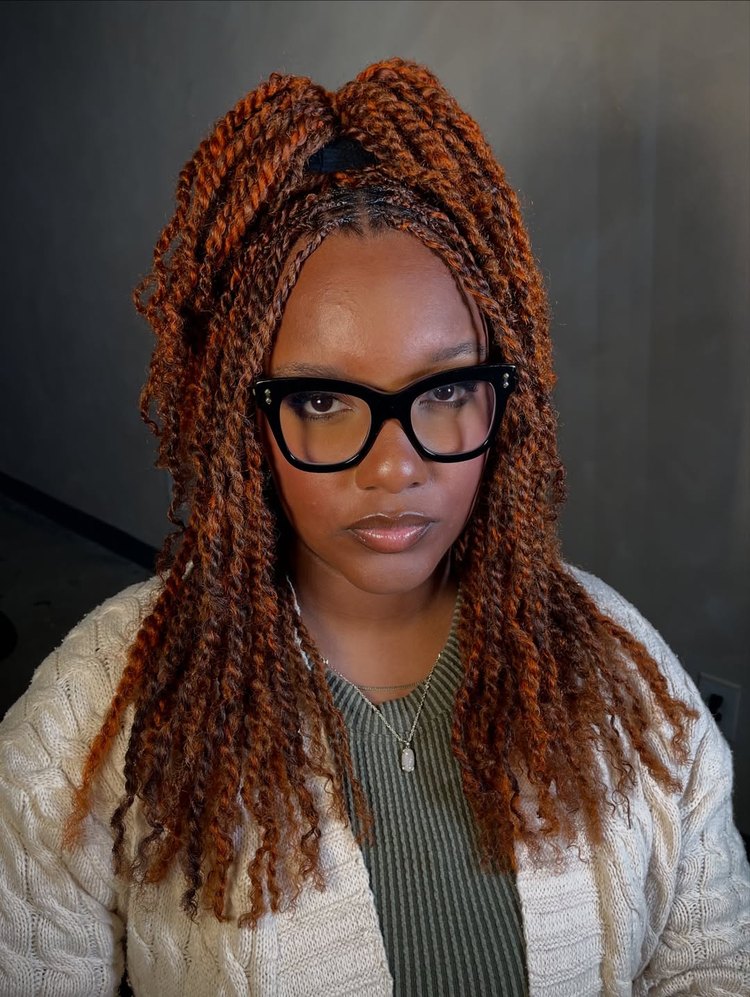 Gorgeous Auburn Twist Braids Half Updo