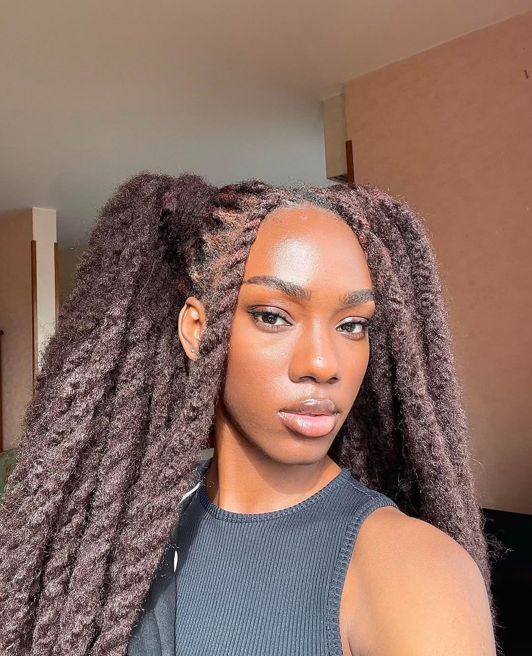 Gorgeous Extra Long Passion Twist Ponytails With Deep Side Part