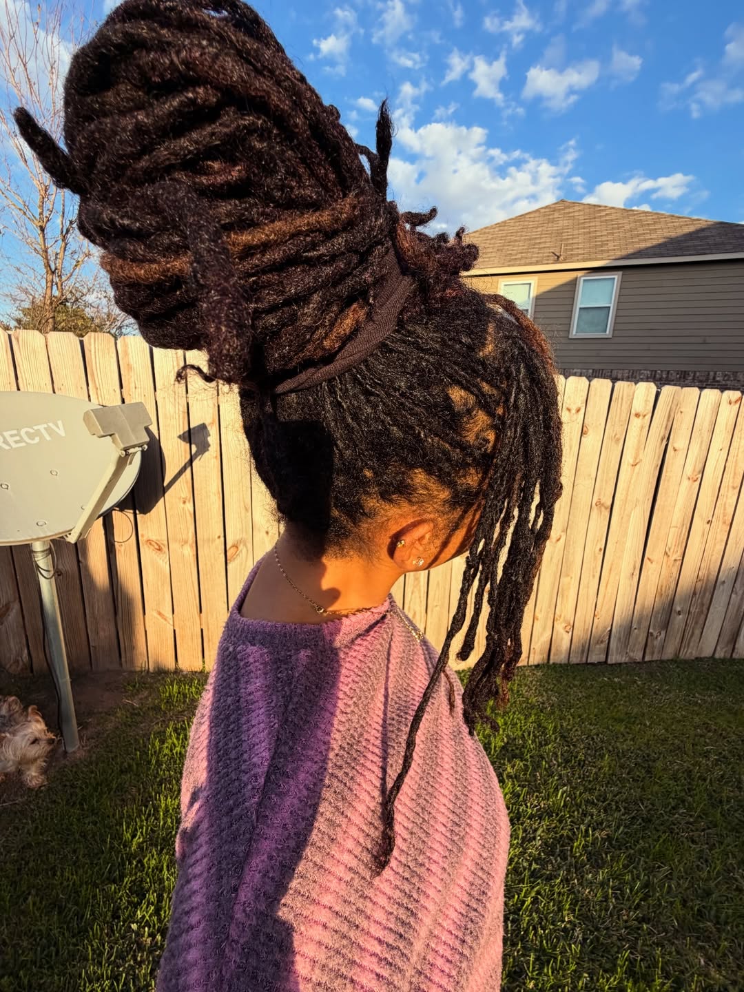 Gorgeous Loc Updo High Bun With Face-Framing Locs