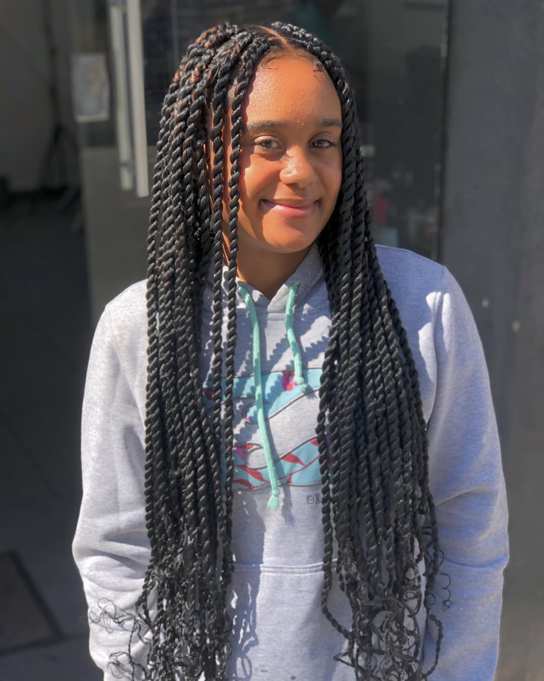 Gorgeous Long Black And Copper Twist Braids