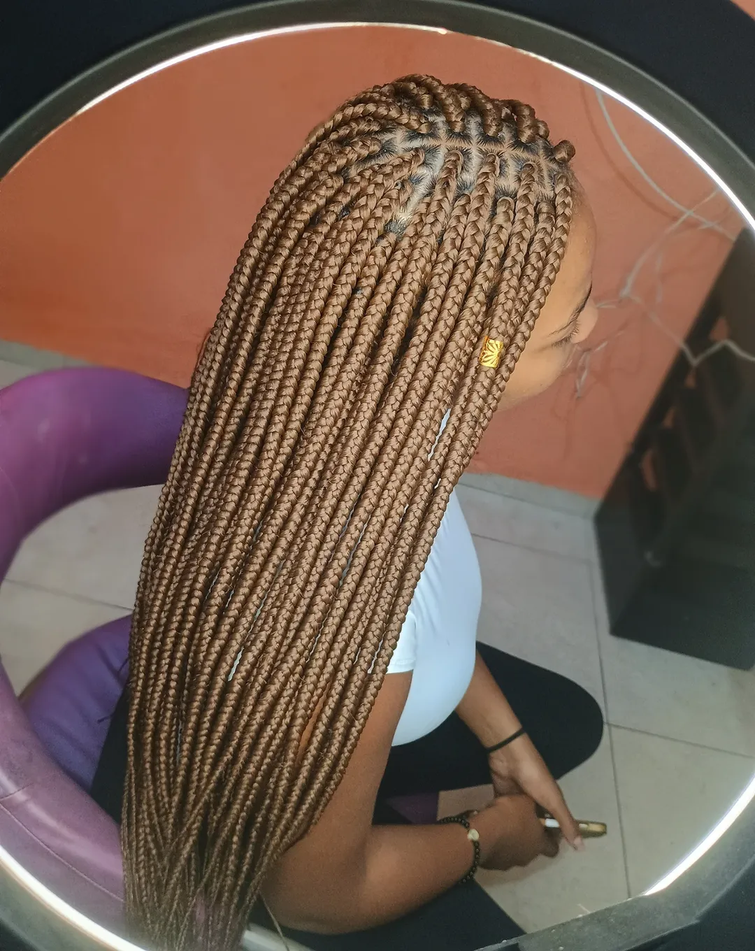 Gorgeous Long Honey Brown Box Braids