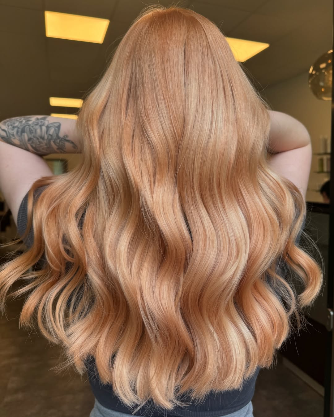Gorgeous Strawberry Blonde Mid-Back Waves
