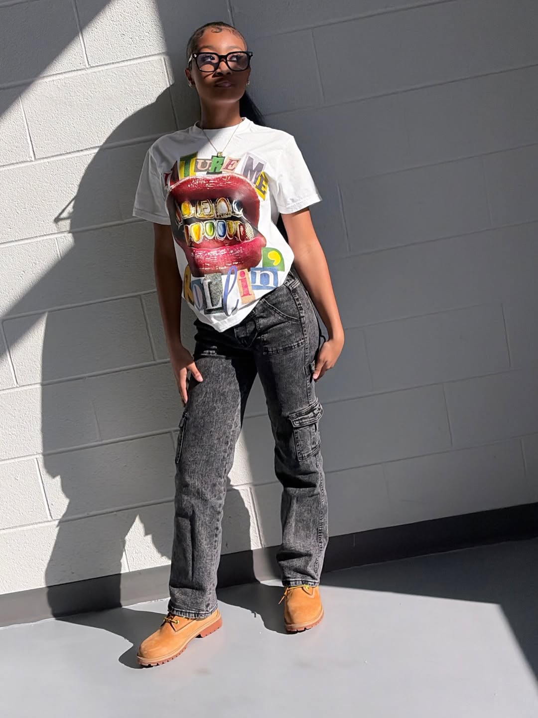 Graphic Tee and Cargo Pants Street Style