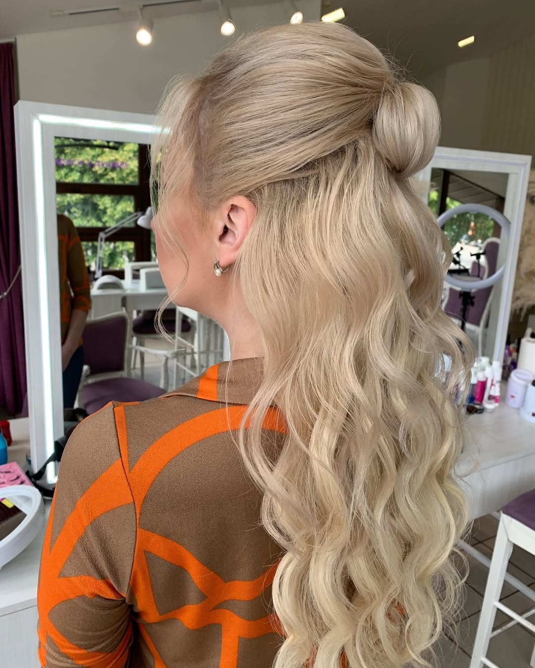 Half-Up Platinum Waves With Top Knot