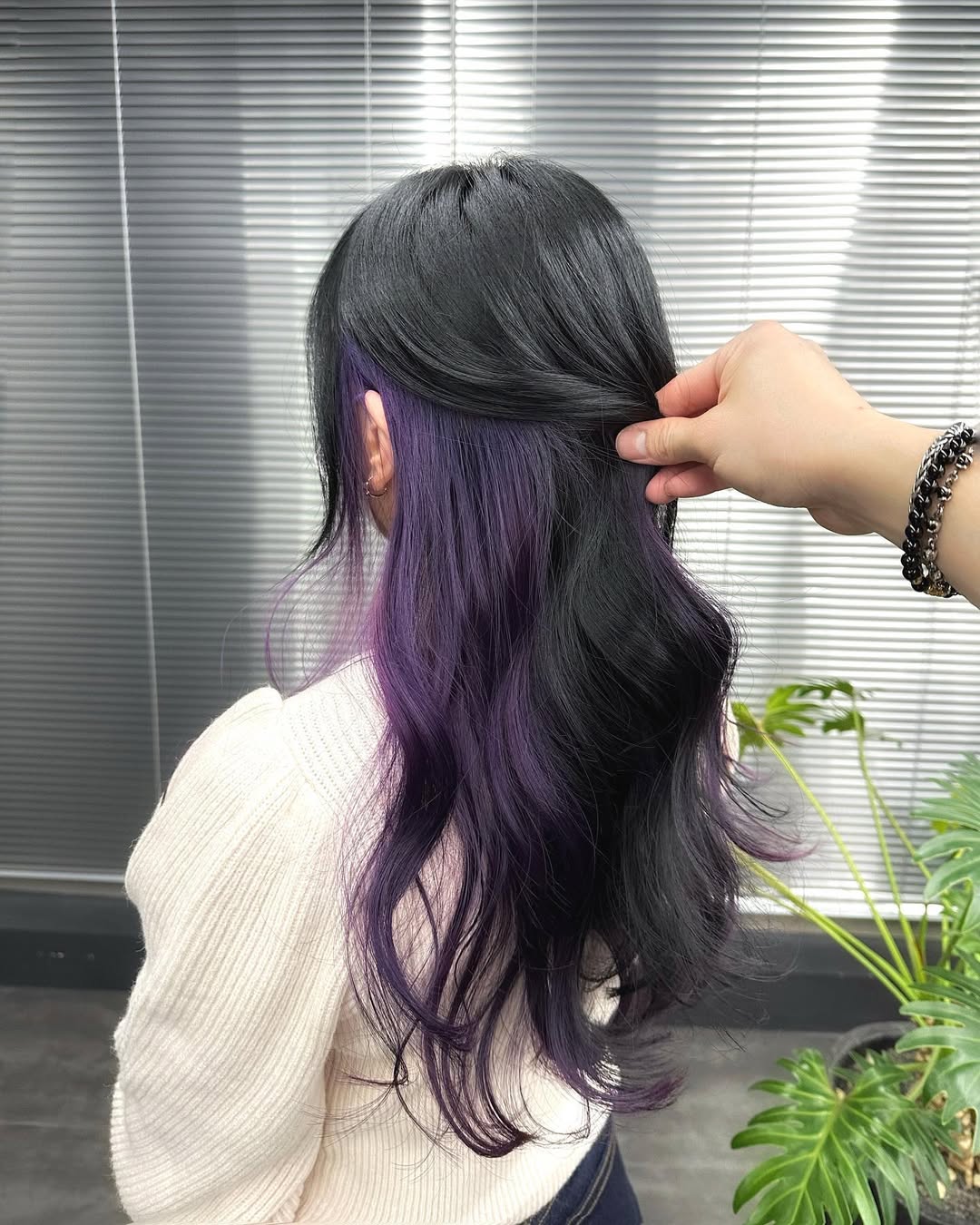 Hidden Amethyst Peekaboo With Black Waves