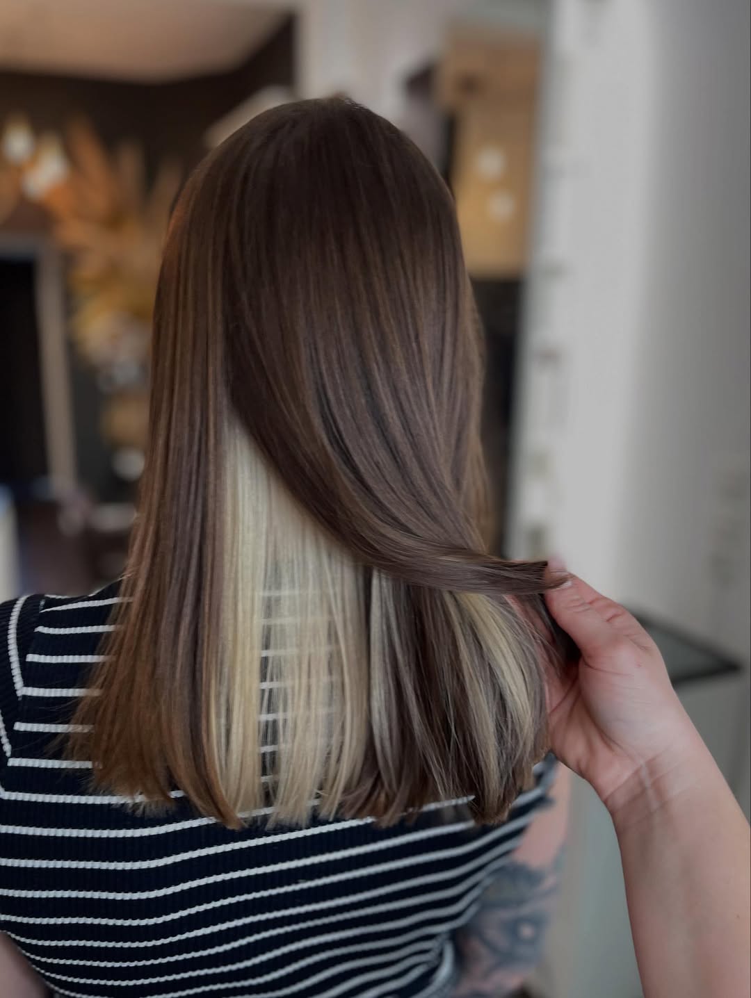 Hidden Blonde Peekaboo Underneath