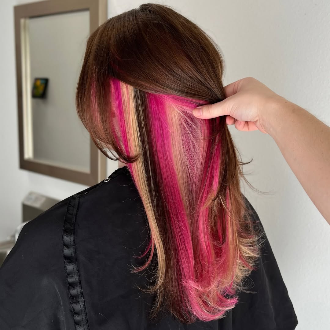 Hidden Pink And Beige Peekaboo Highlights