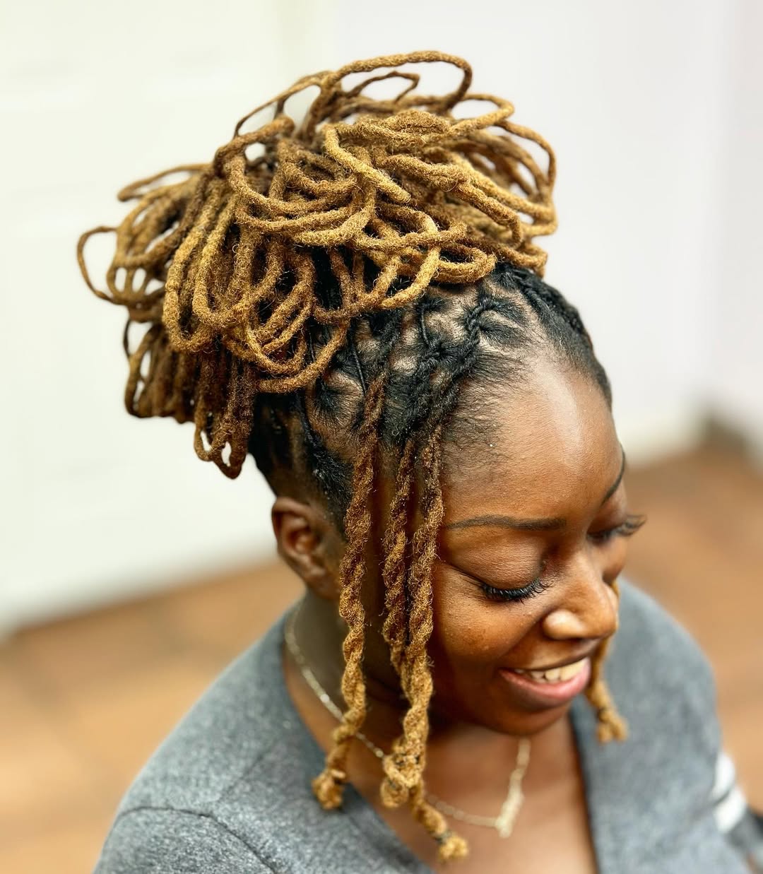 Honey Blonde Loc Updo Two Strand Twists