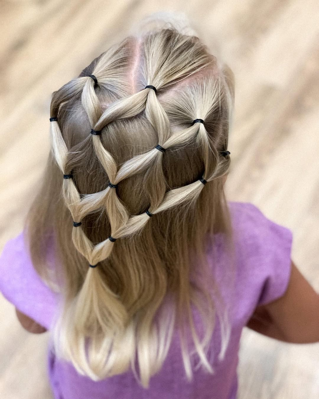 Intricate Braided Lattice Crown Hairstyle With Blonde Hair
