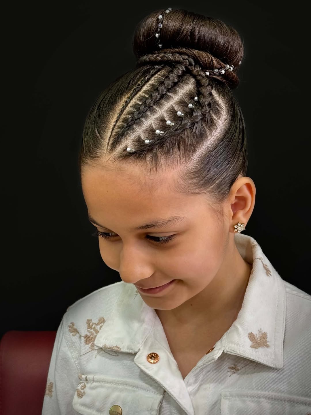 Intricate Braided Updo With Pearl Embellishments
