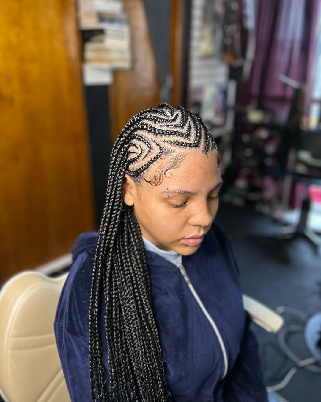 Intricate Fulani Braids With Baby Hairs