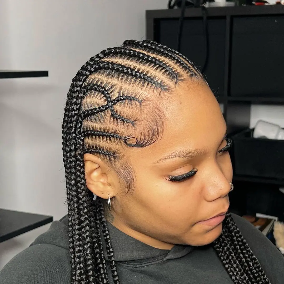 Intricate Fulani Braids With Sculpted Baby Hairs