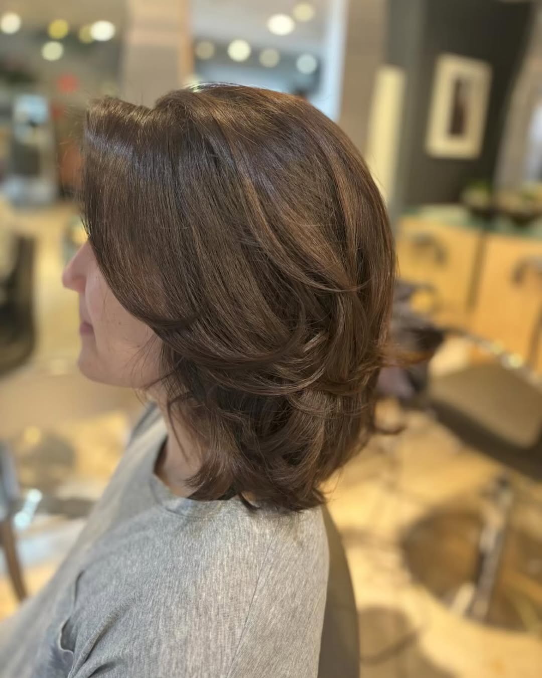 Layered Brunette Bob With Face-Framing Layers