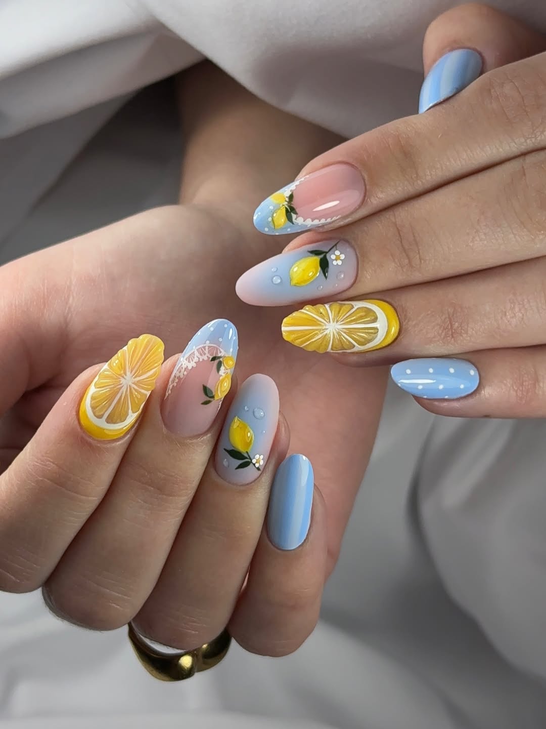 Lemonade Dream Gradient French Tip Nails