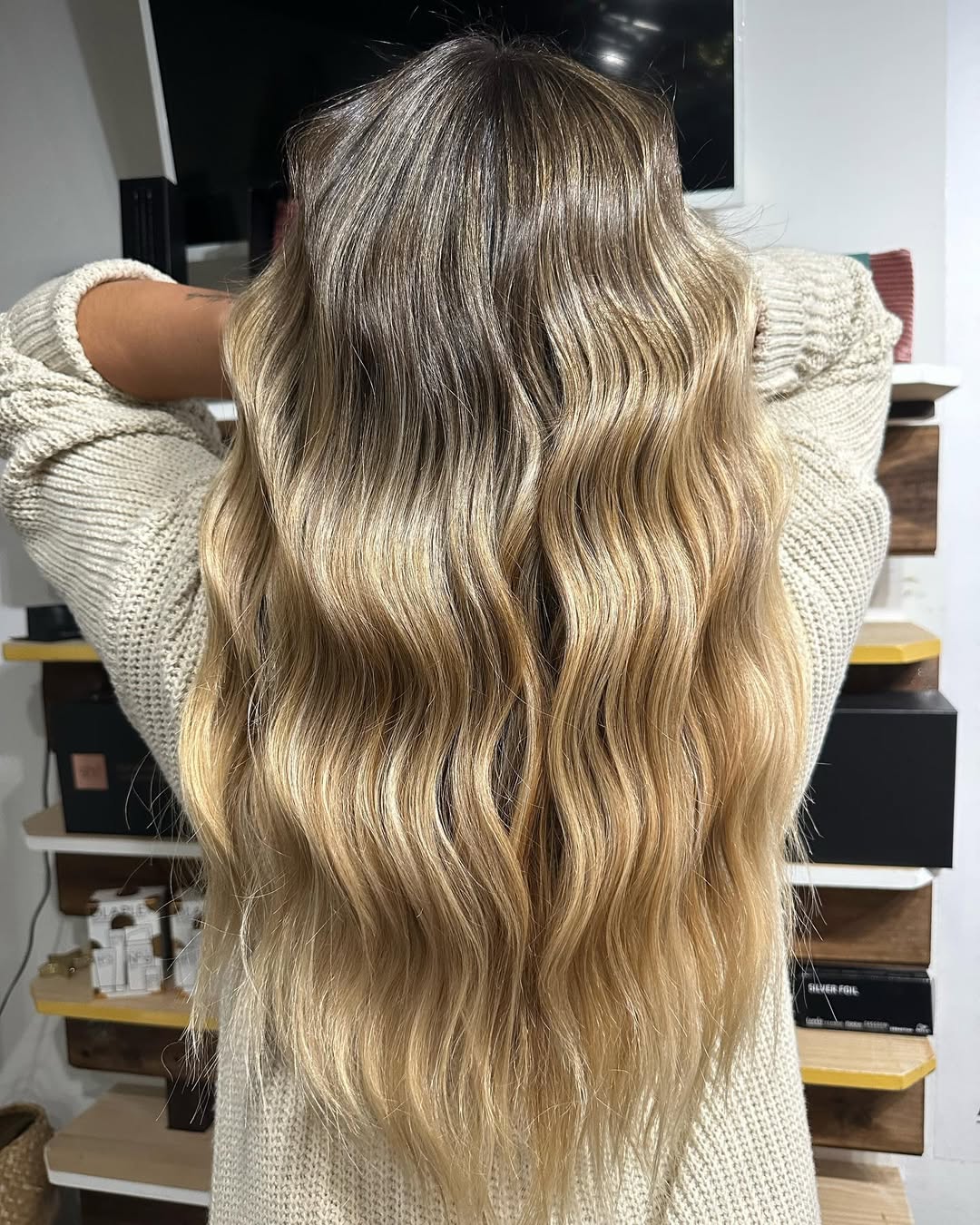 Long Wavy Hair With Caramel Blonde Balayage