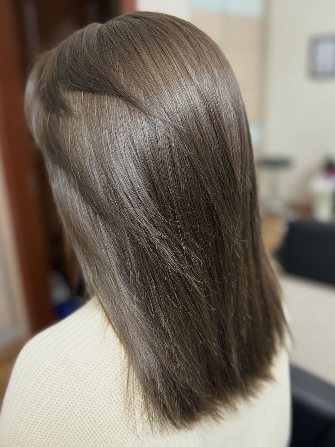 Modern Smoked Dark Blonde Blunt Cut