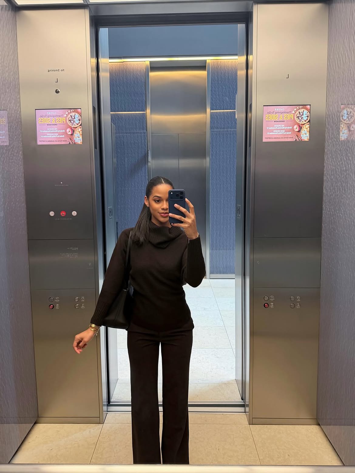 Monochrome Turtleneck and Trouser Business Casual
