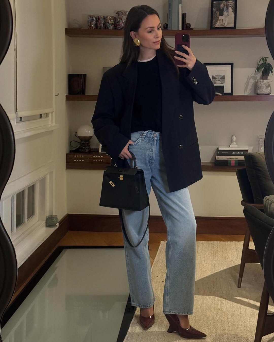 Navy Blazer And Light Wash Denim Date Night