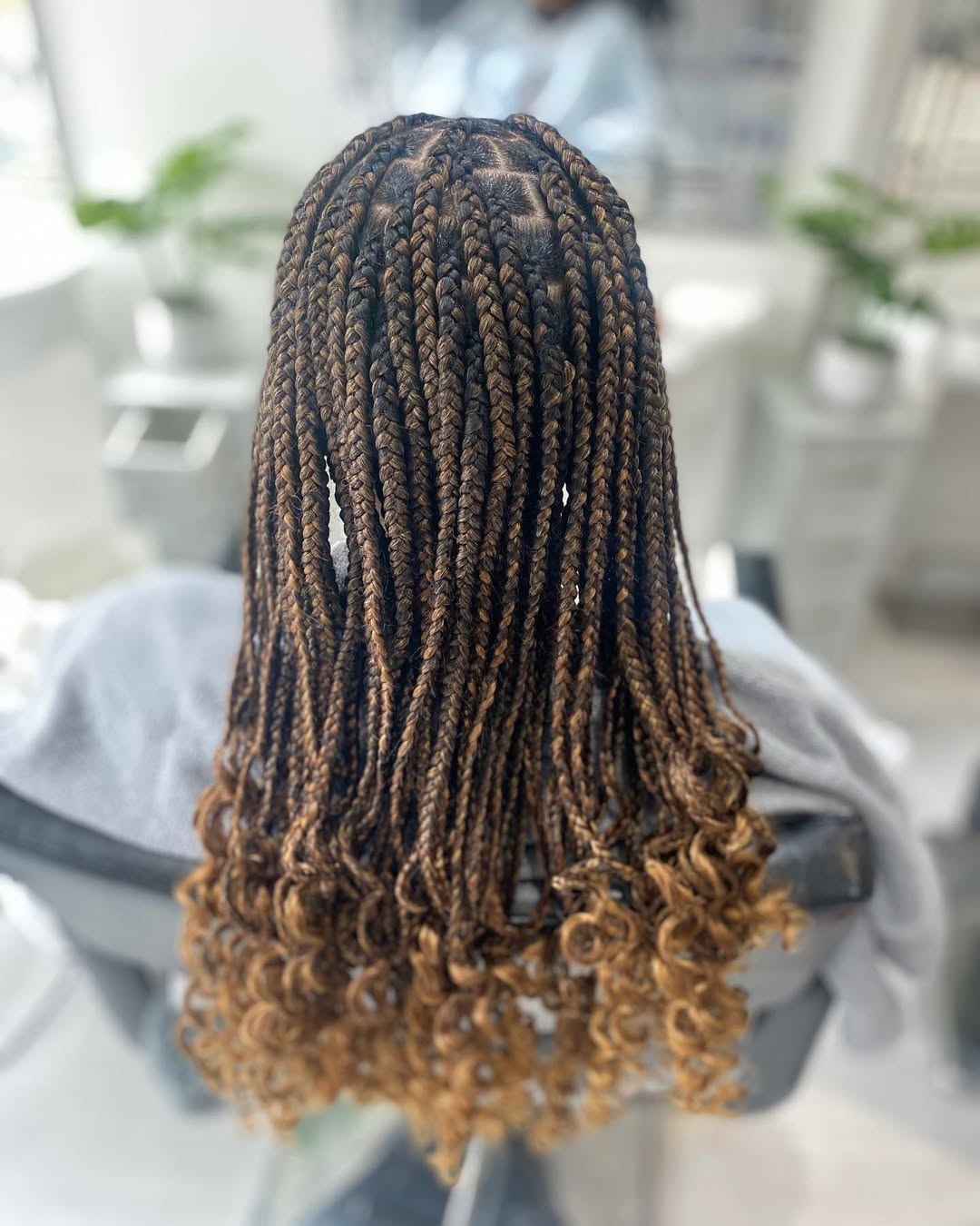 Ombre Box Braids With Curly Ends