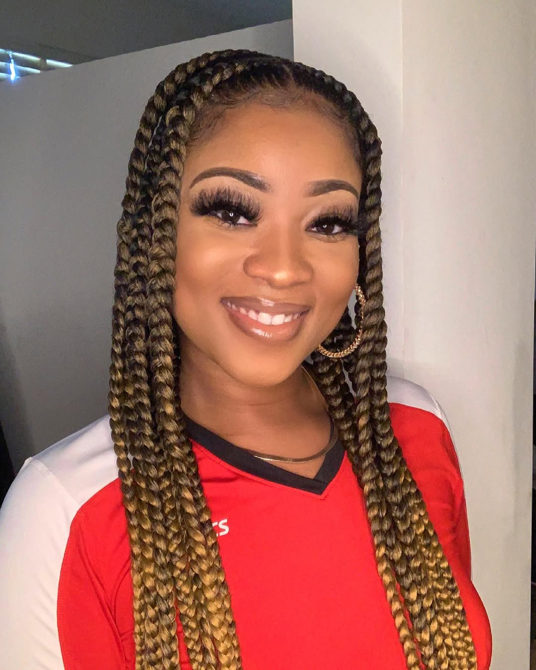 Ombre Box Braids With Honey Blonde Hues