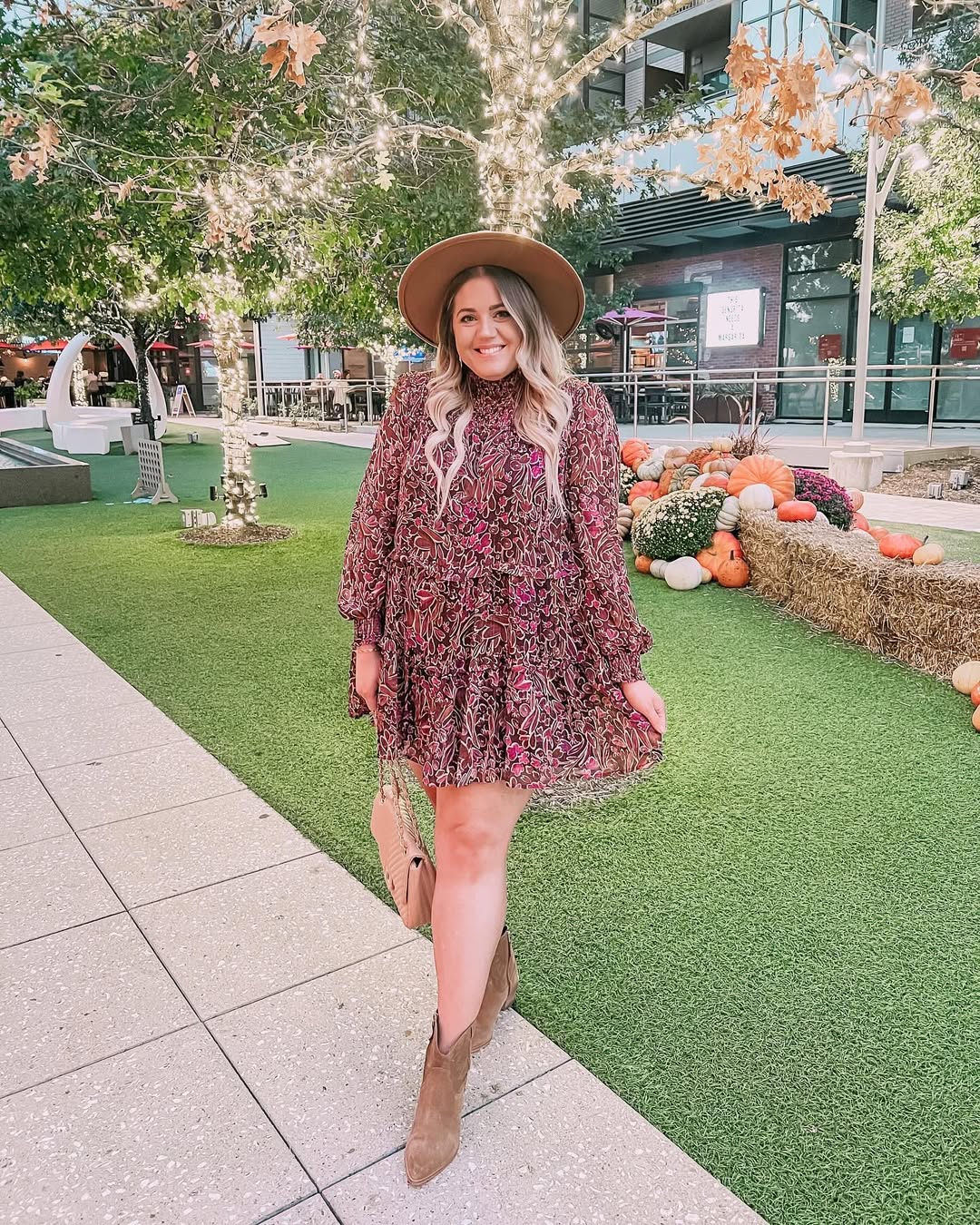 Paisley Mini Dress With Cowboy Boots