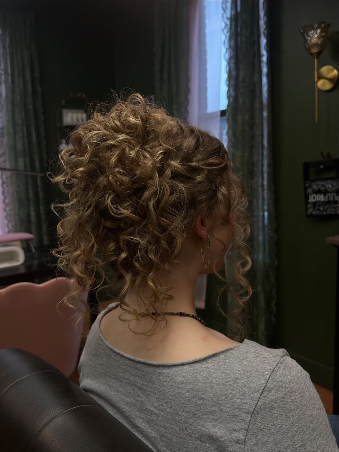 Relaxed Curly Updo Golden Blonde