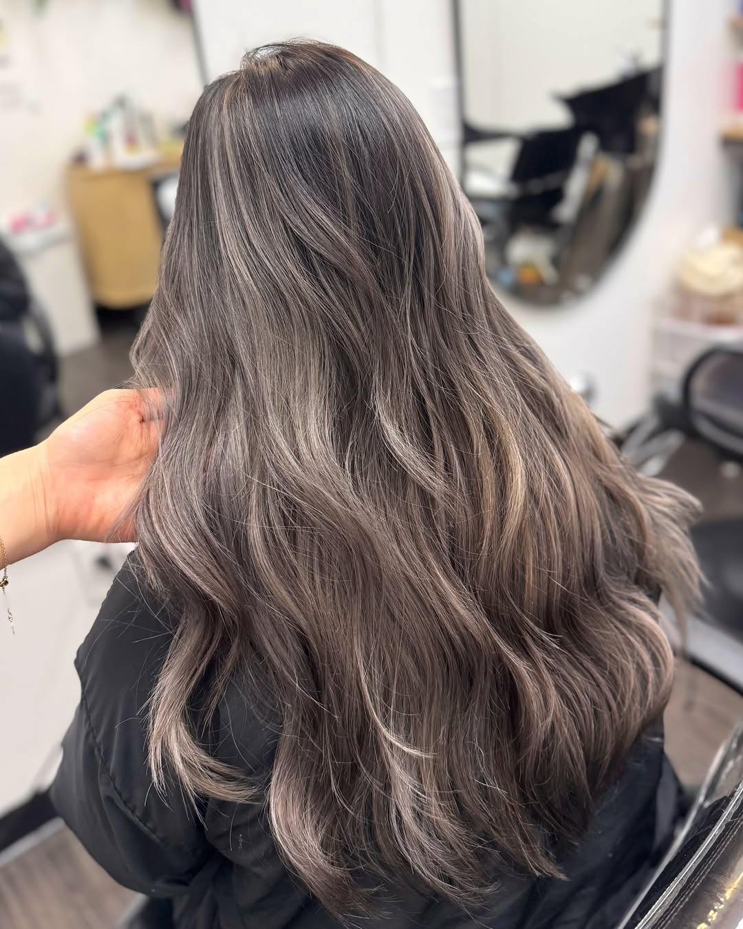 Rich Ash Brown Balayage With Lived-In Waves
