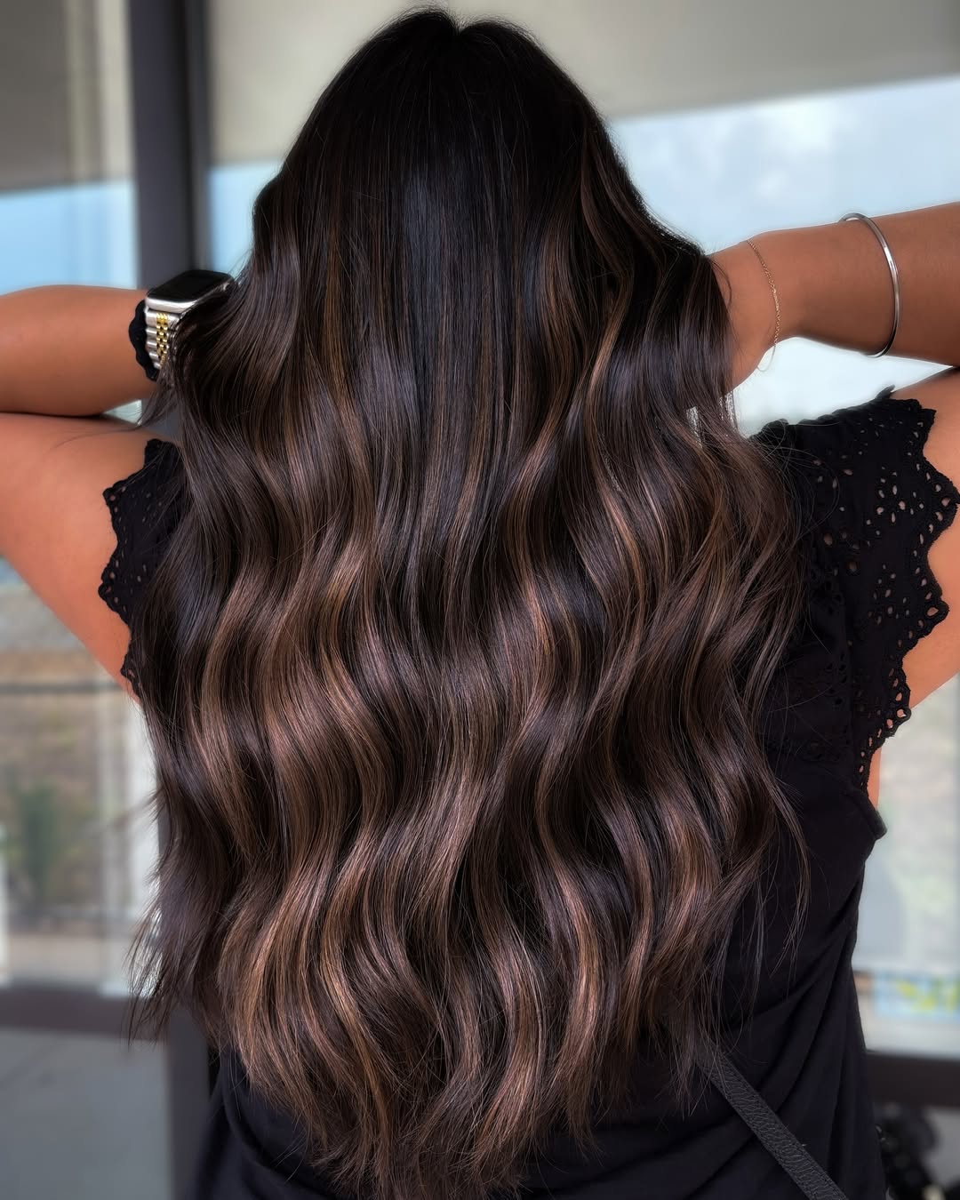 Rich Espresso Balayage With Subtle Chocolate Highlights