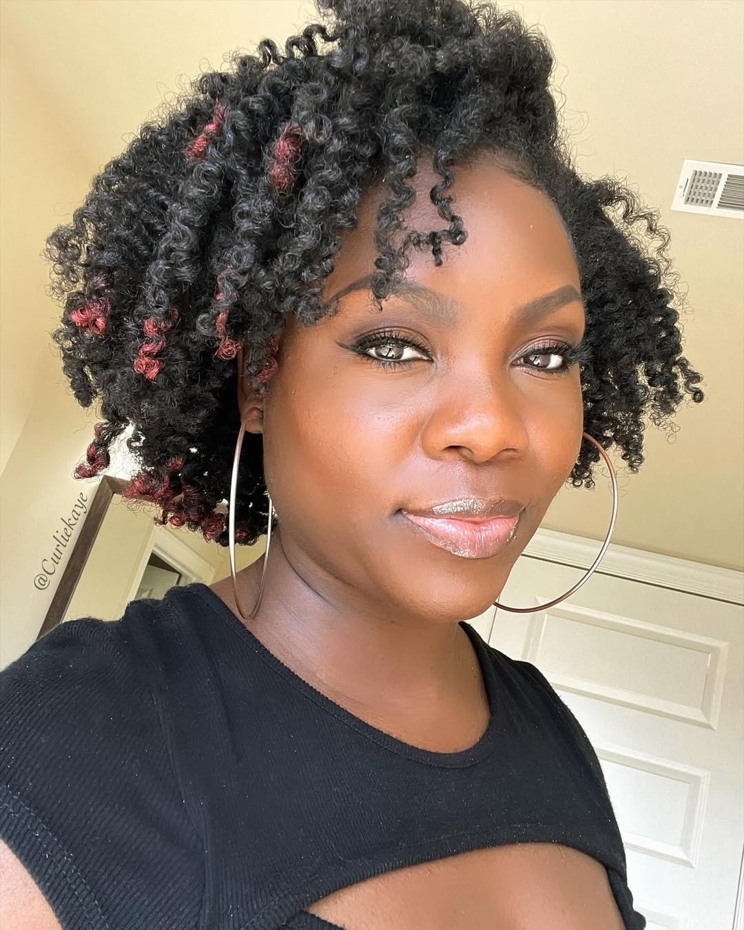 Ringlets With Cherry Red Peekaboo Highlights
