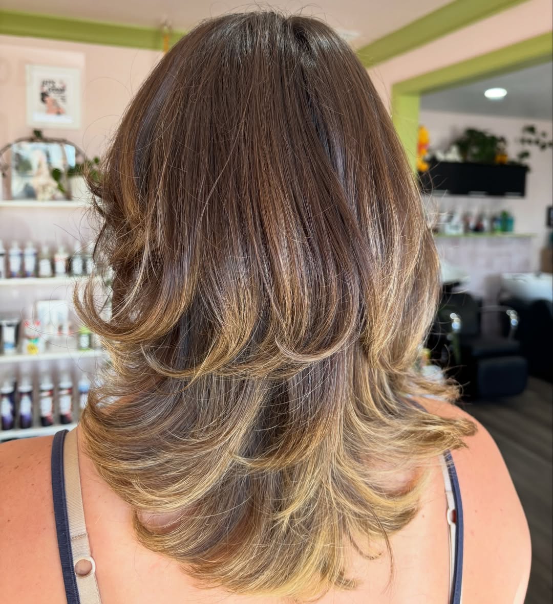 Shaggy Layers With Honey Blonde Balayage