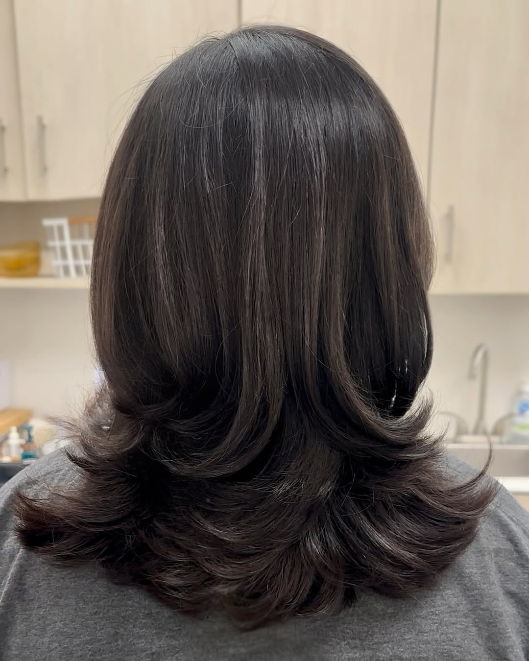 Shaggy Layers With Subtle Dark Ash Balayage