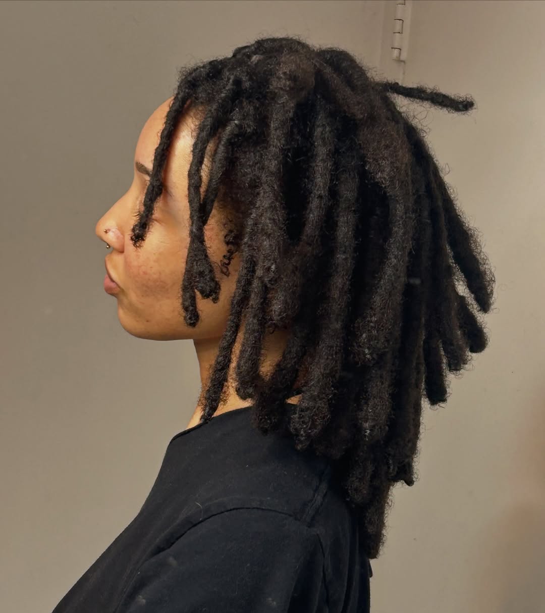 Shoulder Length Freeform Locs Jet Black