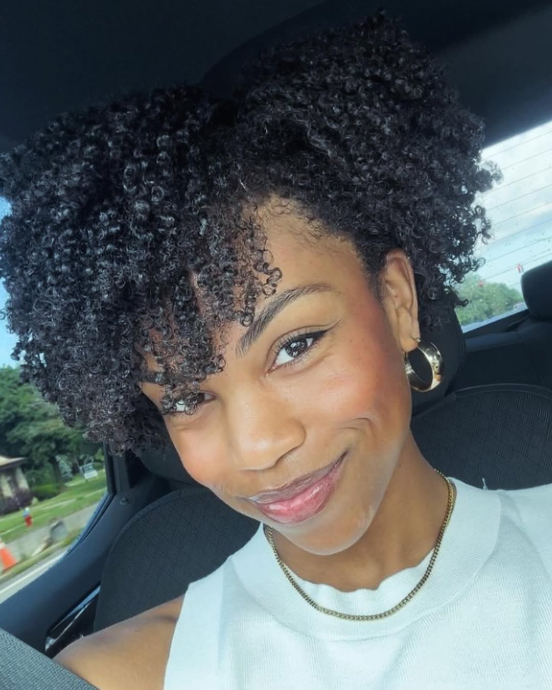 Signature Coil Pineapple Puff With Soft Bangs