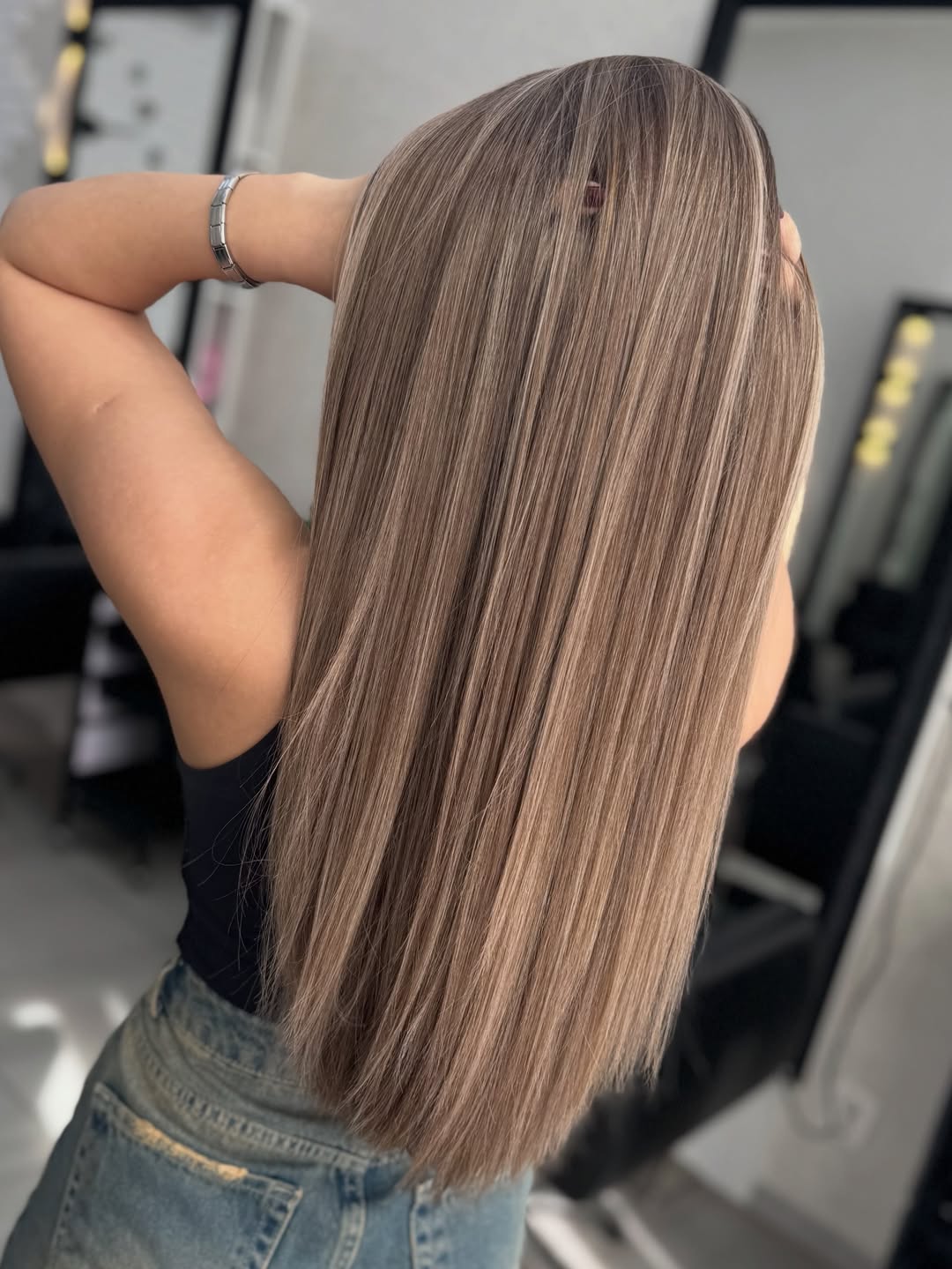 Silky Smooth Dark Blonde Hair With Subtle Highlights