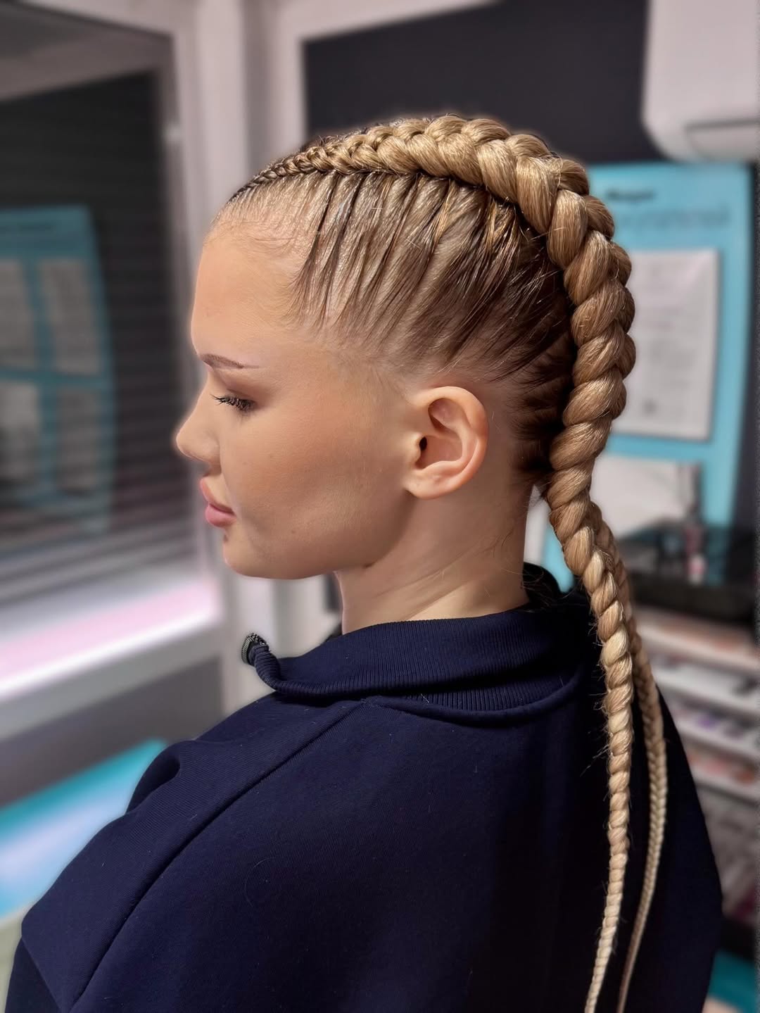Sleek Crown Braids With Tight Baby Hairs