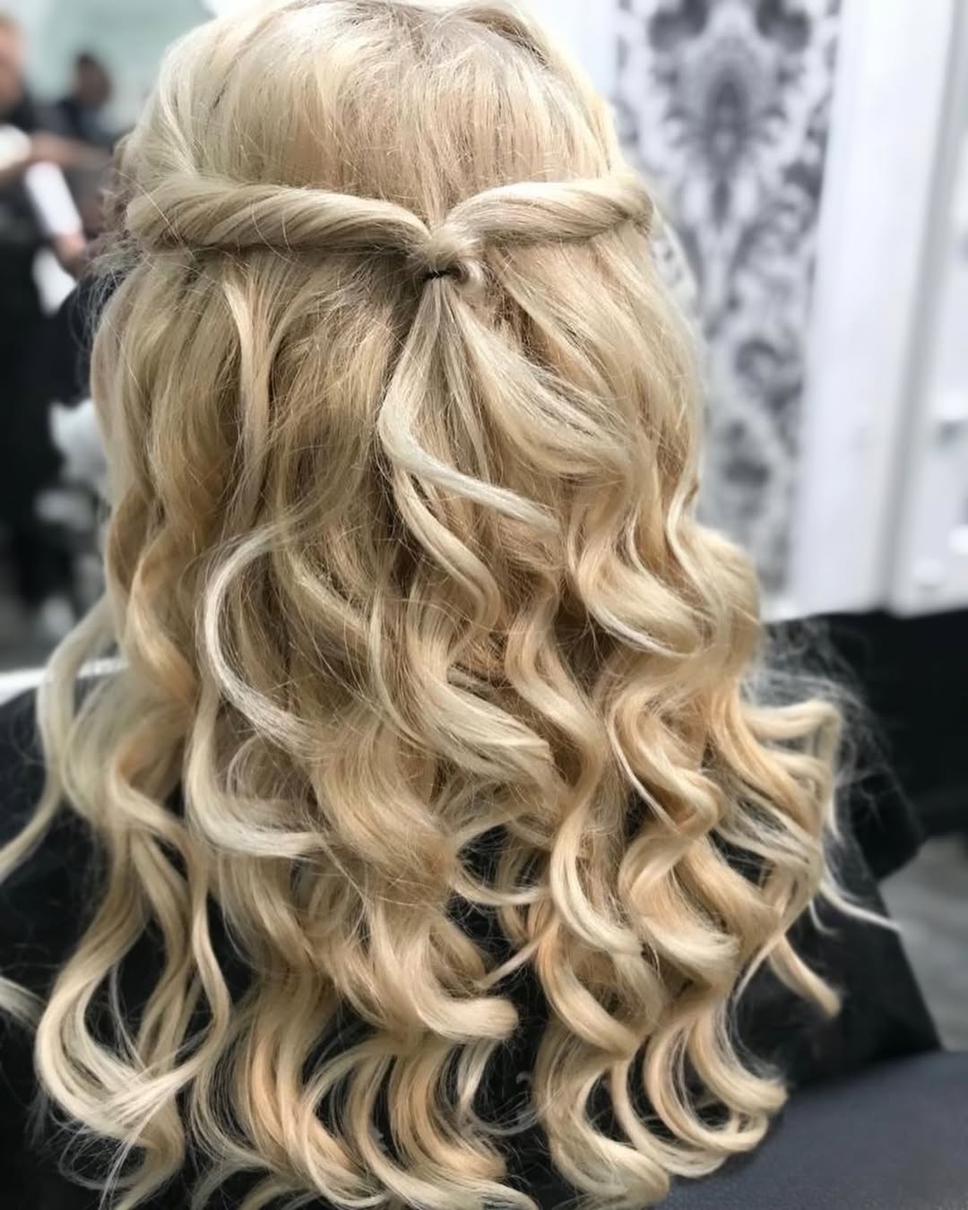 Soft Half-Up Twisted Gold Blonde Curls