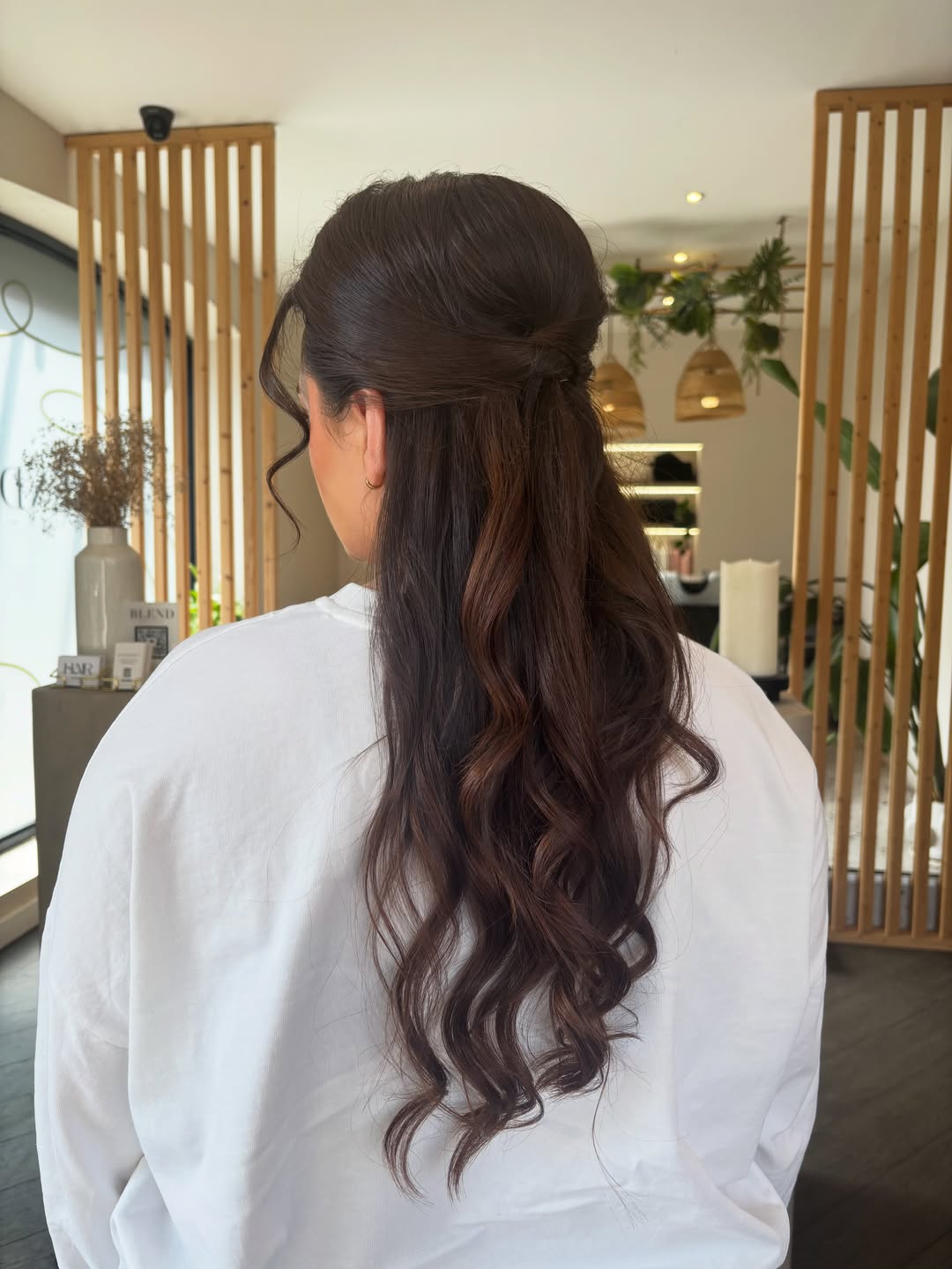 Soft Half Updo With Romantic Curling Iron Waves