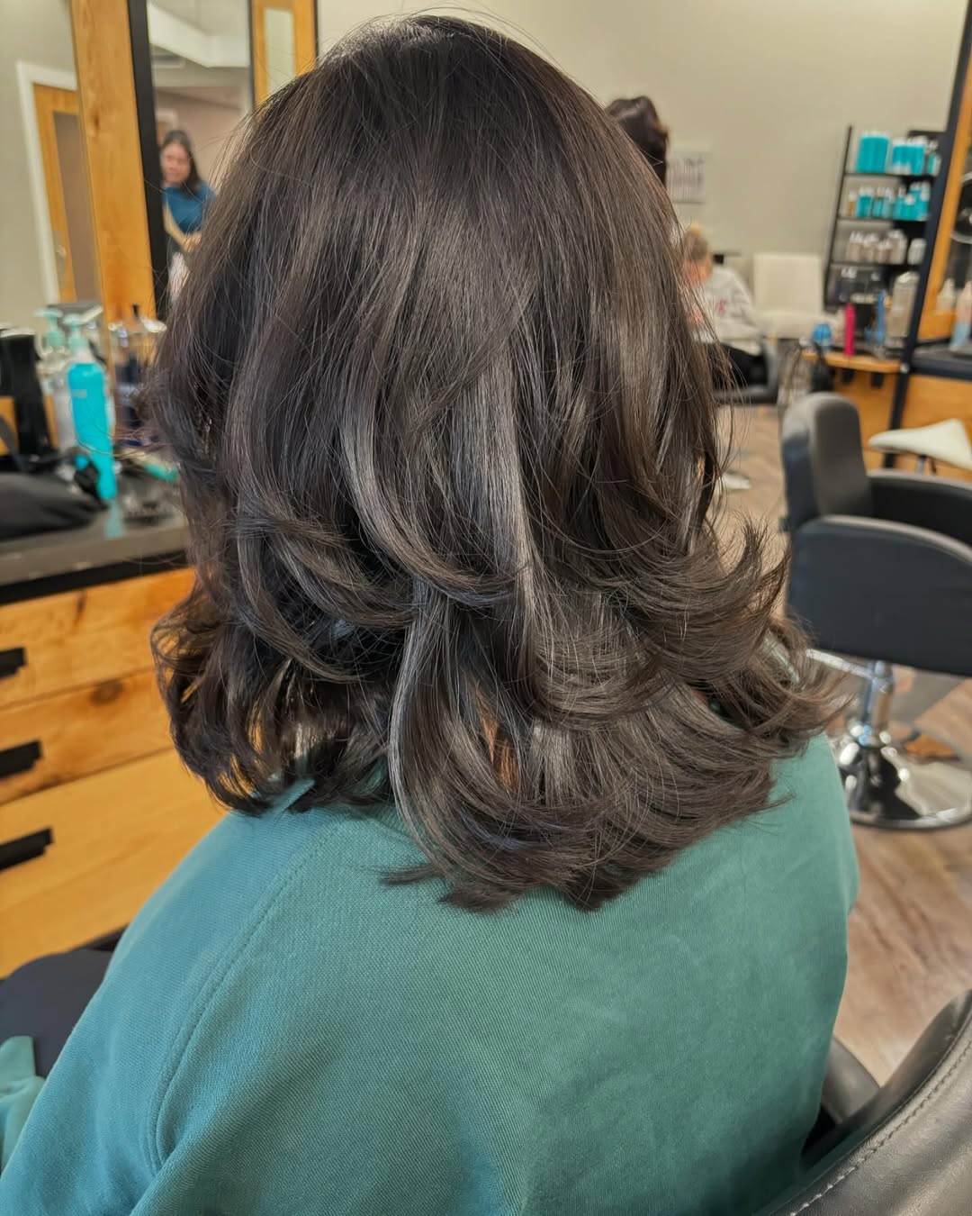 Soft Layered Dark Chocolate Medium Length Cut