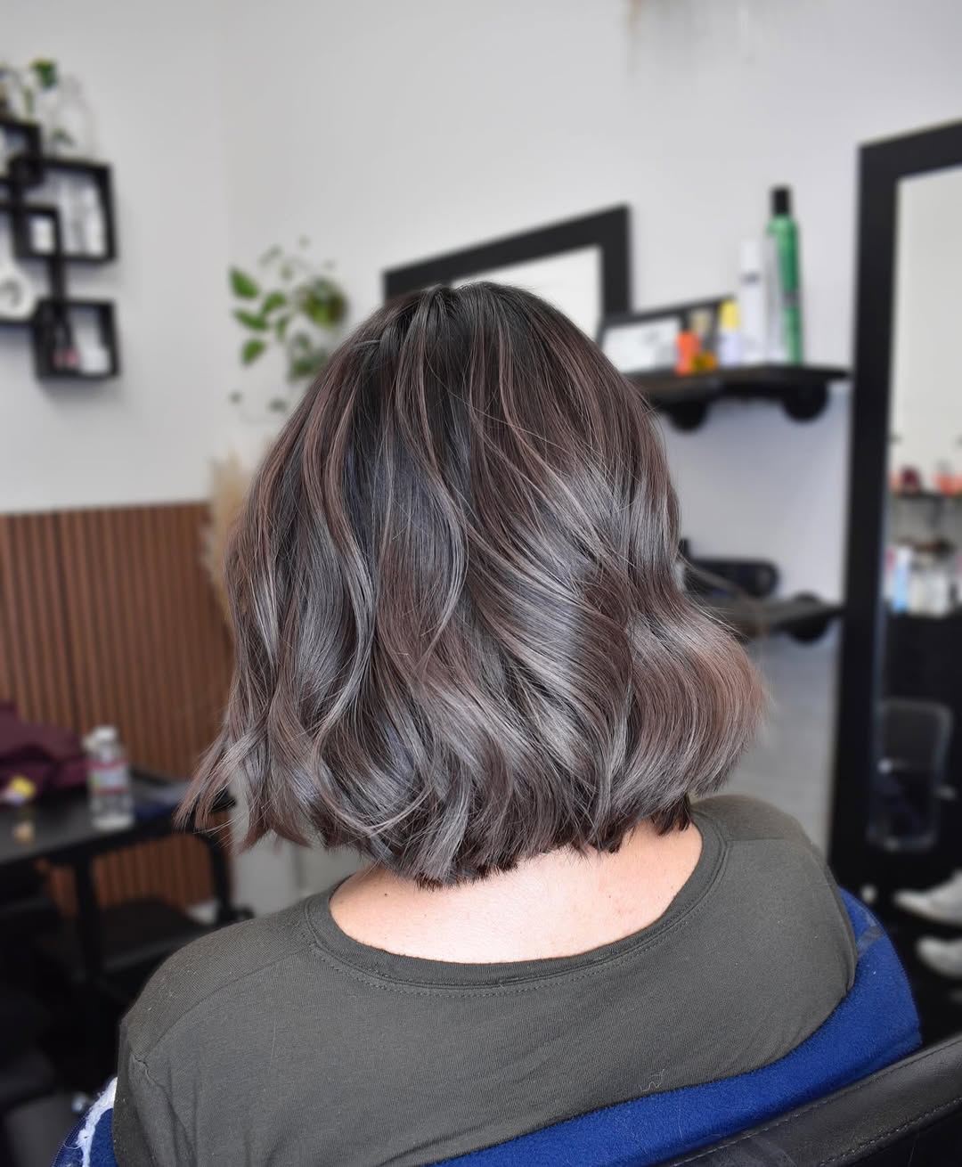 Sophisticated Ash Brown Bob With Wavy Texture