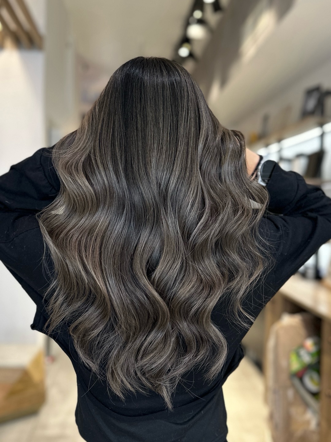 Sophisticated Ash Brown Long Wavy Layers