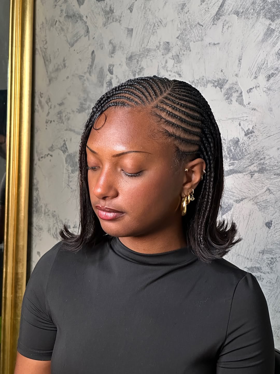 Styled Fulani Braids With Voluminous Ends
