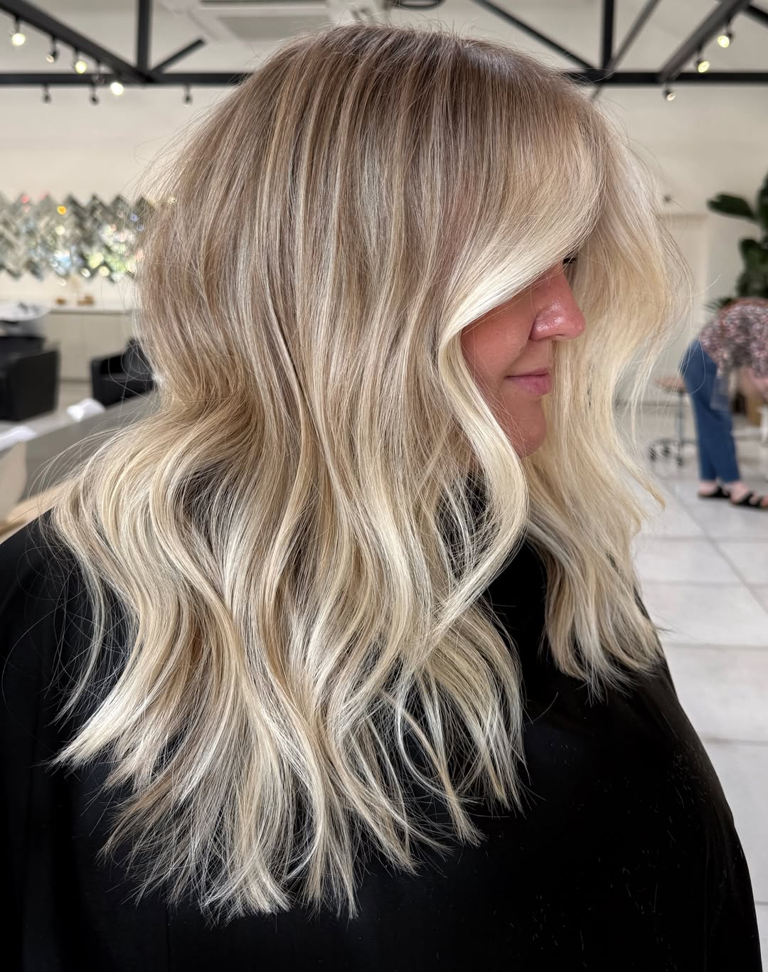 Sun-Kissed Honey Blonde Waves With Face Framing