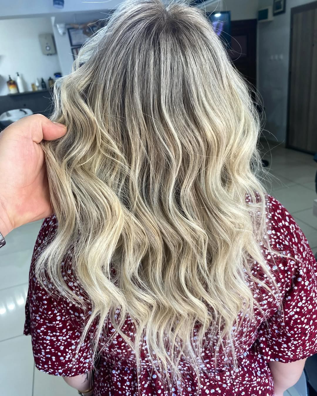 Sun-Kissed Platinum Blonde With Lived-In Waves