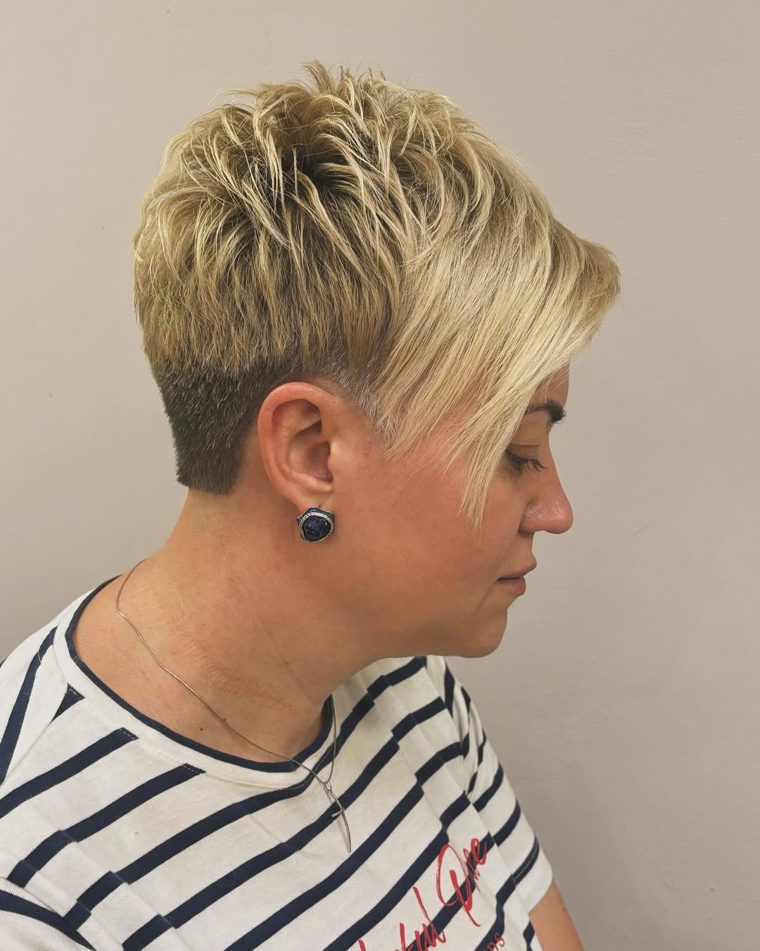 Textured Blonde Pixie with Undercut